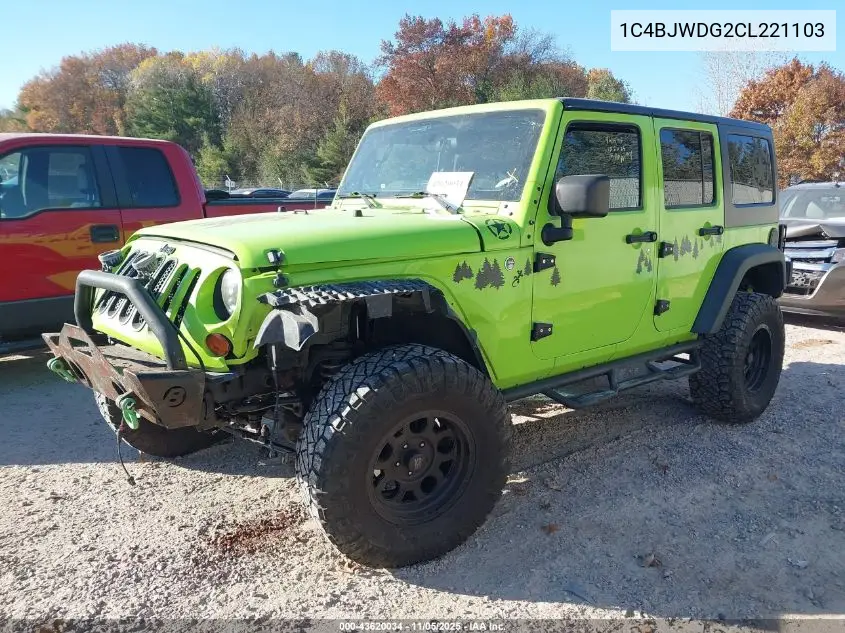1C4BJWDG2CL221103 2012 Jeep Wrangler Unlimited Sport