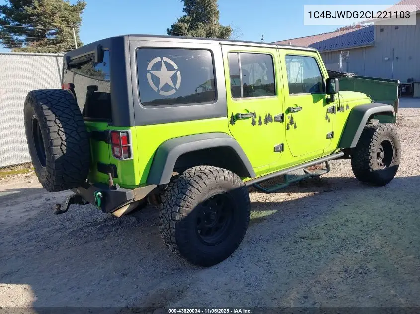 1C4BJWDG2CL221103 2012 Jeep Wrangler Unlimited Sport
