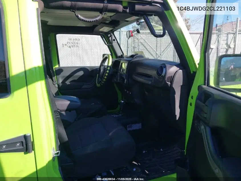 1C4BJWDG2CL221103 2012 Jeep Wrangler Unlimited Sport