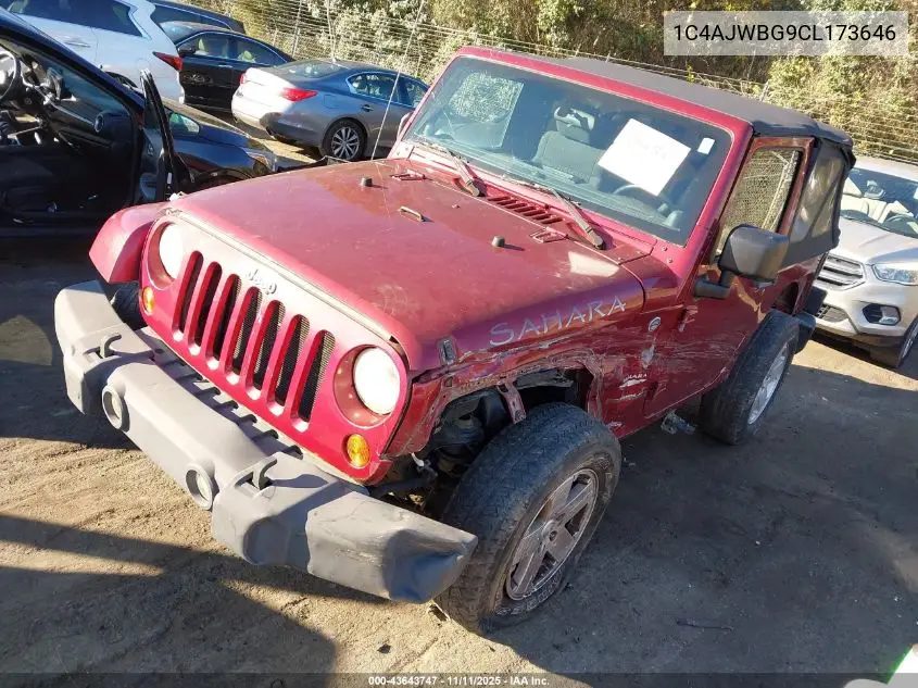 1C4AJWBG9CL173646 2012 Jeep Wrangler Sahara