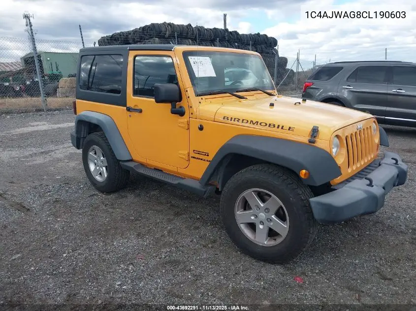 1C4AJWAG8CL190603 2012 Jeep Wrangler Sport
