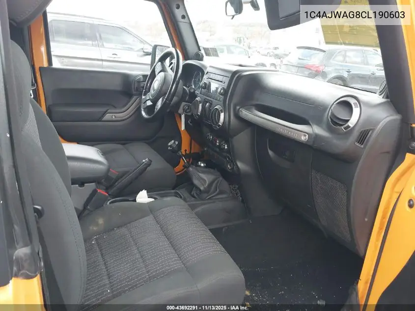 1C4AJWAG8CL190603 2012 Jeep Wrangler Sport