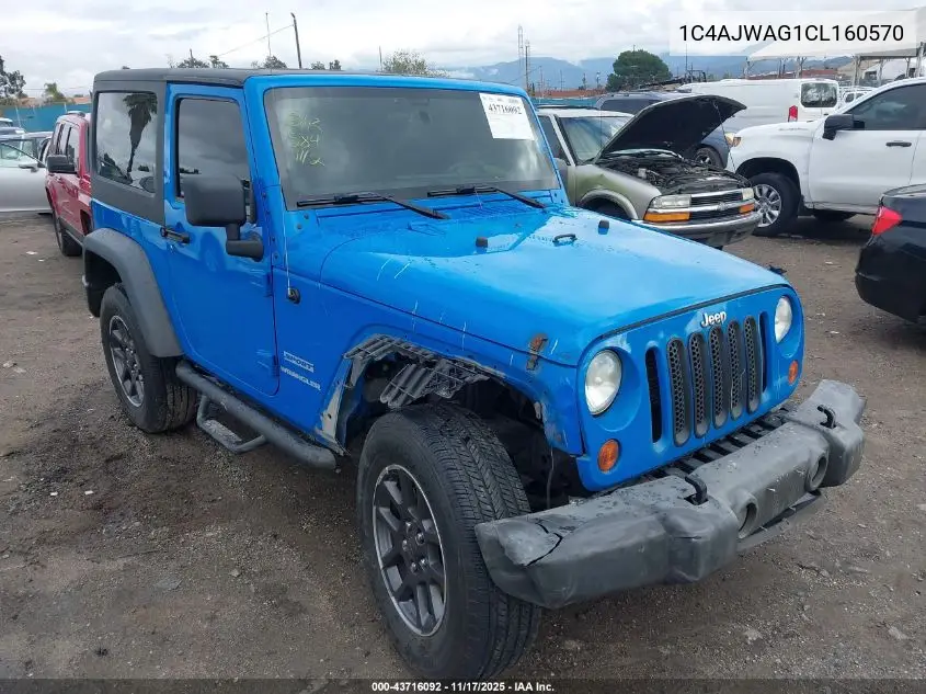 1C4AJWAG1CL160570 2012 Jeep Wrangler Sport