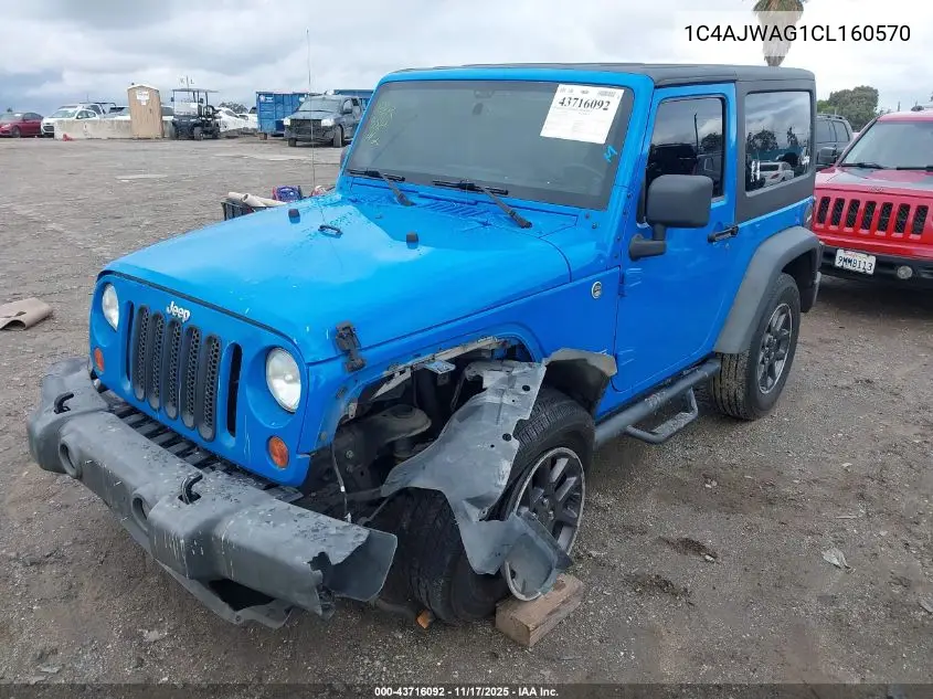 1C4AJWAG1CL160570 2012 Jeep Wrangler Sport