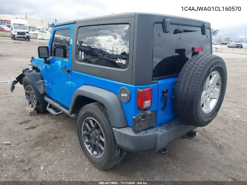 1C4AJWAG1CL160570 2012 Jeep Wrangler Sport