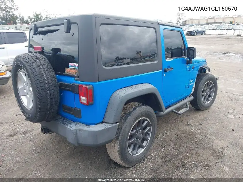 1C4AJWAG1CL160570 2012 Jeep Wrangler Sport