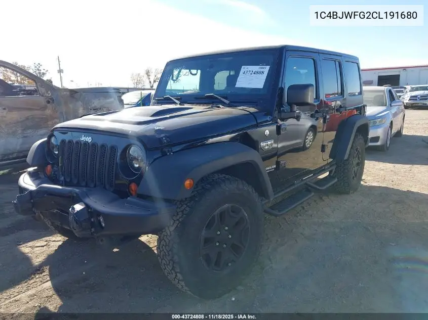 1C4BJWFG2CL191680 2012 Jeep Wrangler Unlimited Rubicon