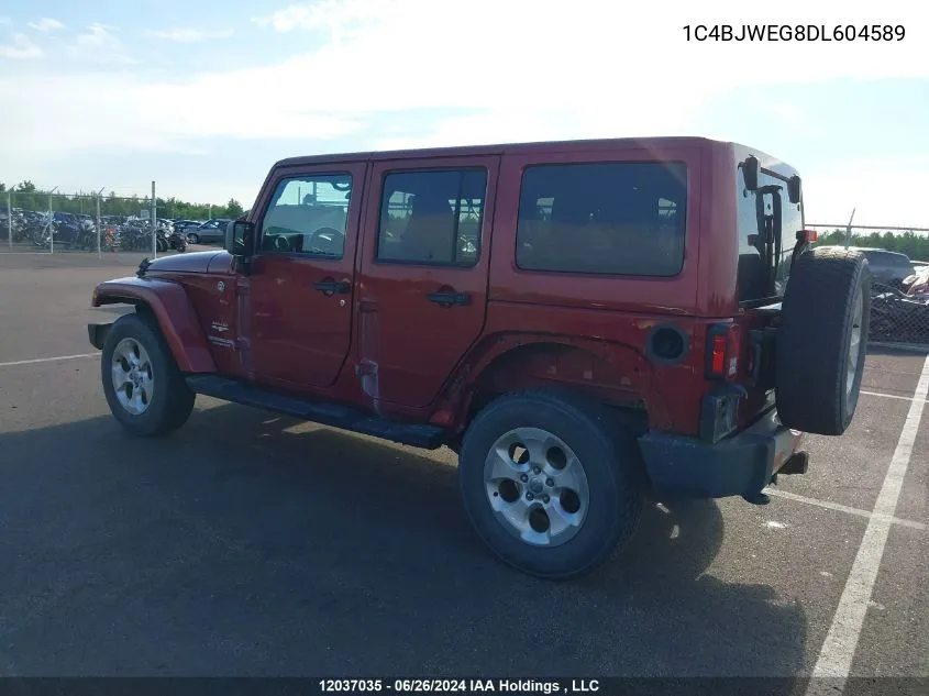 2013 Jeep Wrangler Unlimited Sahara VIN: 1C4BJWEG8DL604589 Lot: 12037035