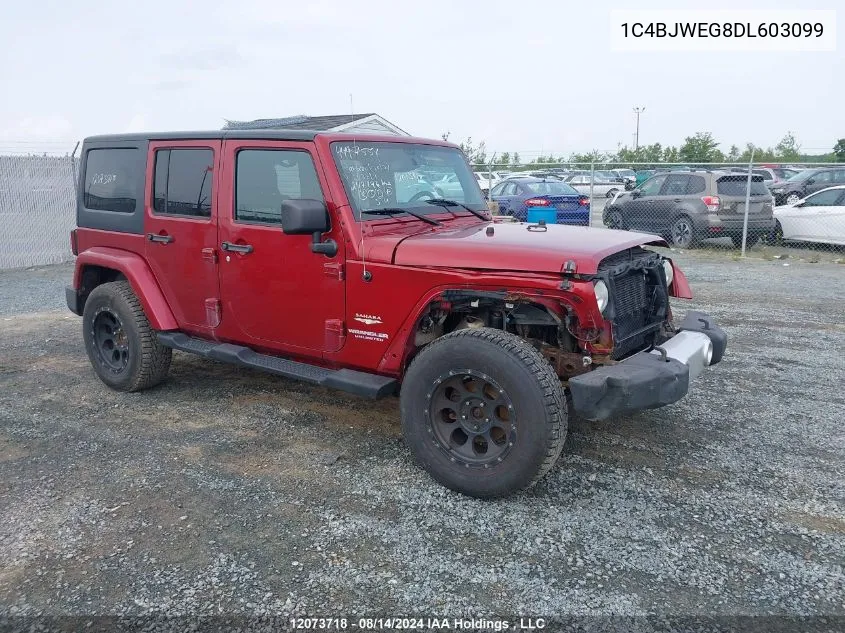 2013 Jeep Wrangler Unlimited Sahara VIN: 1C4BJWEG8DL603099 Lot: 12073718