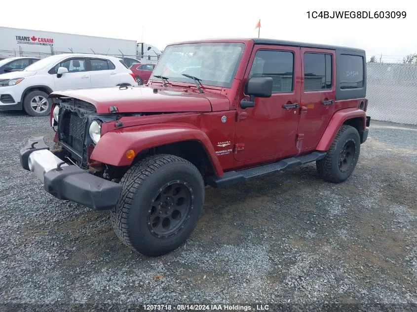 1C4BJWEG8DL603099 2013 Jeep Wrangler Unlimited Sahara