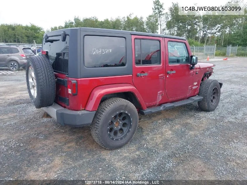 2013 Jeep Wrangler Unlimited Sahara VIN: 1C4BJWEG8DL603099 Lot: 12073718