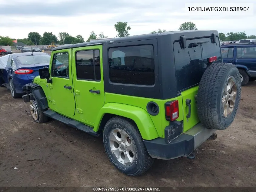 2013 Jeep Wrangler Unlimited Sahara VIN: 1C4BJWEGXDL538904 Lot: 39775935