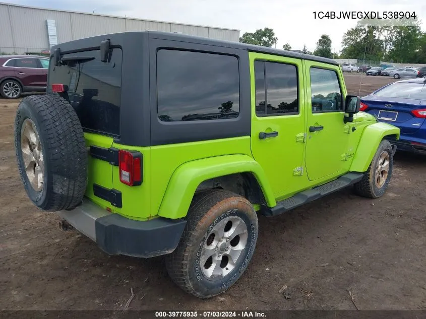 2013 Jeep Wrangler Unlimited Sahara VIN: 1C4BJWEGXDL538904 Lot: 39775935