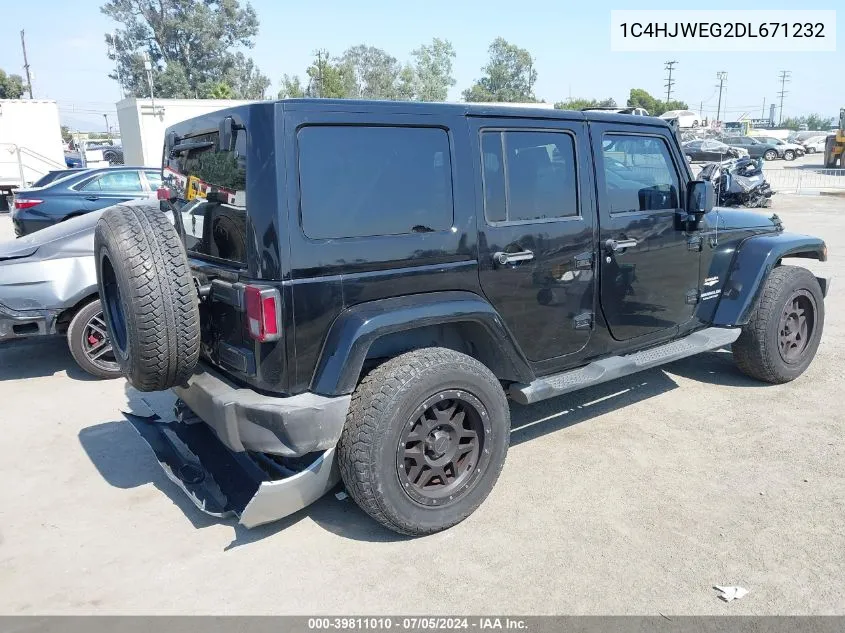 2013 Jeep Wrangler Unlimited Sahara VIN: 1C4HJWEG2DL671232 Lot: 39811010