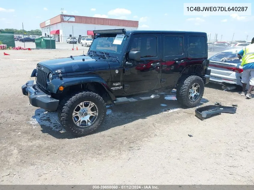 2013 Jeep Wrangler Unlimited Sahara VIN: 1C4BJWEG7DL640287 Lot: 39858060