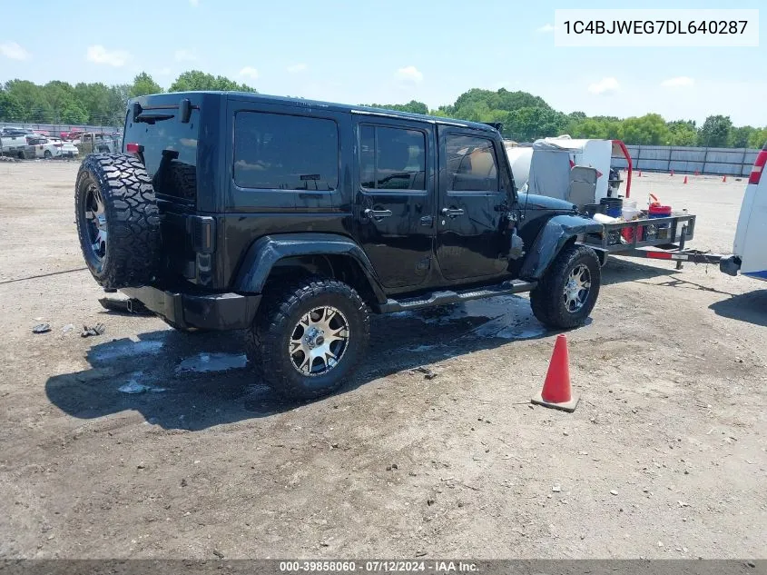 2013 Jeep Wrangler Unlimited Sahara VIN: 1C4BJWEG7DL640287 Lot: 39858060