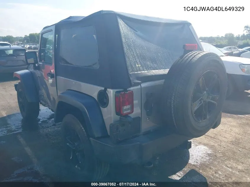 2013 Jeep Wrangler Sport VIN: 1C4GJWAG4DL649329 Lot: 39867052