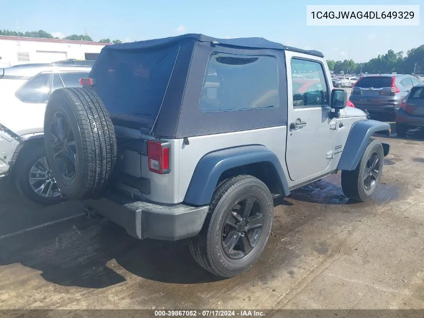 2013 Jeep Wrangler Sport VIN: 1C4GJWAG4DL649329 Lot: 39867052