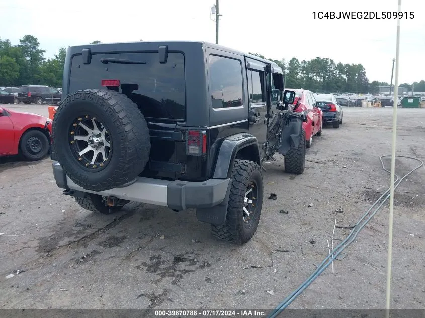 2013 Jeep Wrangler Unlimited Sahara VIN: 1C4BJWEG2DL509915 Lot: 39870788