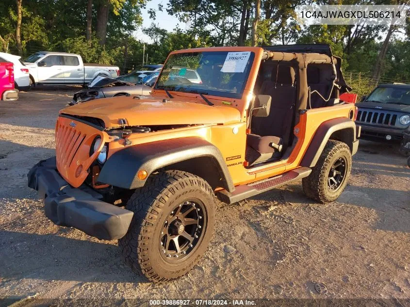 2013 Jeep Wrangler Sport VIN: 1C4AJWAGXDL506214 Lot: 39886927