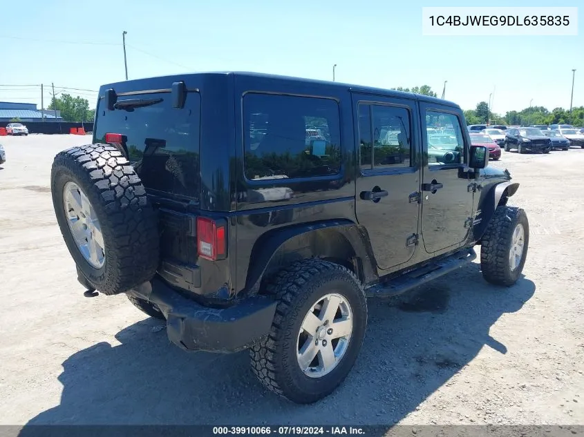 2013 Jeep Wrangler Unlimited Sahara VIN: 1C4BJWEG9DL635835 Lot: 39910066