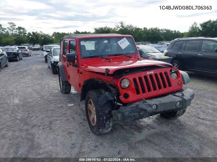 1C4BJWDG8DL706363 2013 Jeep Wrangler Unlimited Sport