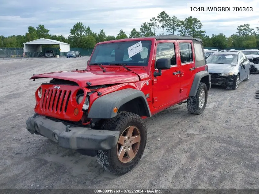 2013 Jeep Wrangler Unlimited Sport VIN: 1C4BJWDG8DL706363 Lot: 39919763