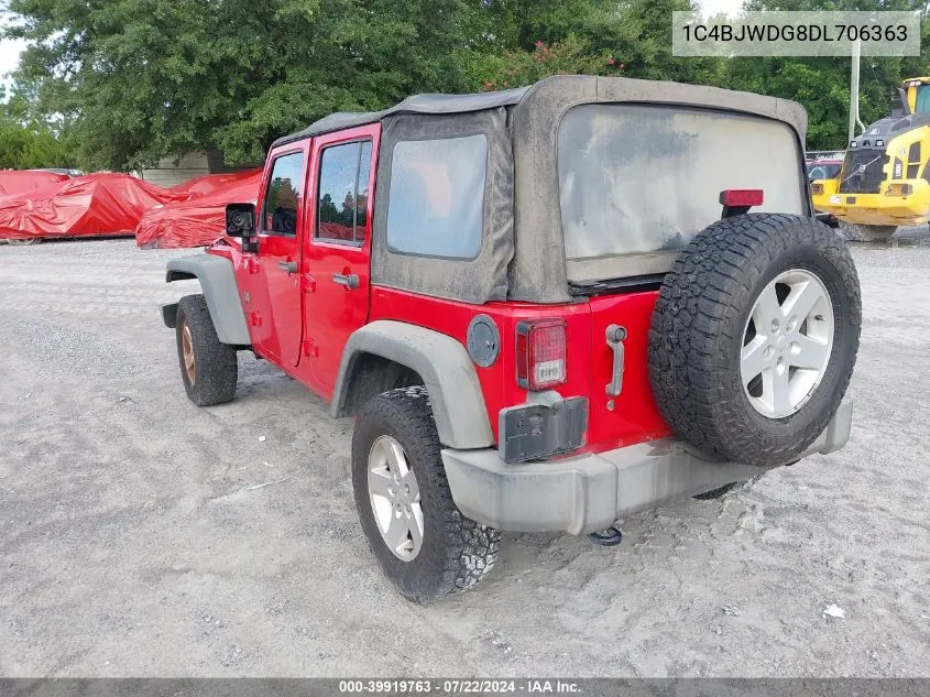 1C4BJWDG8DL706363 2013 Jeep Wrangler Unlimited Sport