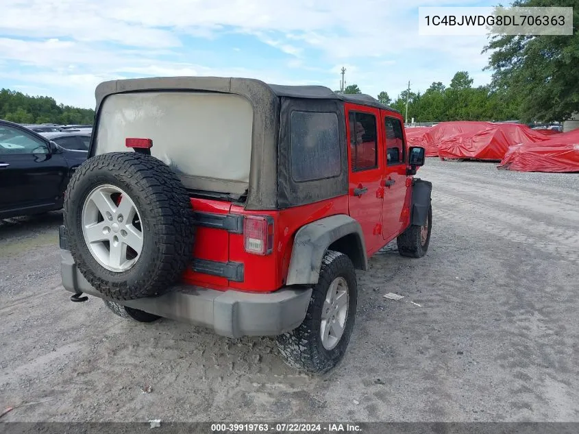 2013 Jeep Wrangler Unlimited Sport VIN: 1C4BJWDG8DL706363 Lot: 39919763