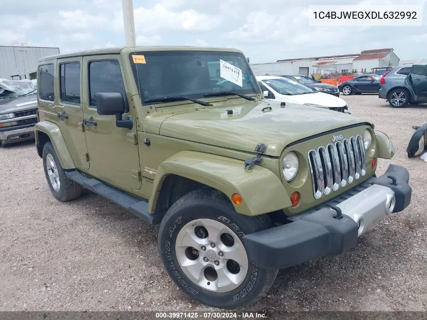 2013 Jeep Wrangler Unlimited Sahara VIN: 1C4BJWEGXDL632992 Lot: 39971425