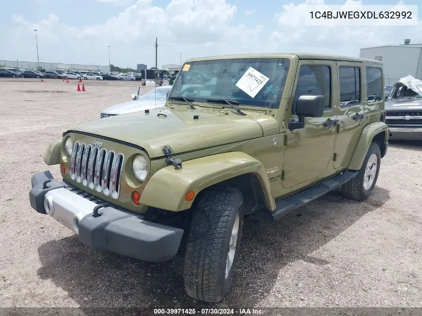 2013 Jeep Wrangler Unlimited Sahara VIN: 1C4BJWEGXDL632992 Lot: 39971425