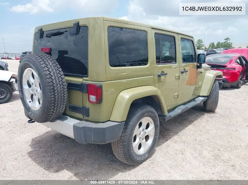 2013 Jeep Wrangler Unlimited Sahara VIN: 1C4BJWEGXDL632992 Lot: 39971425