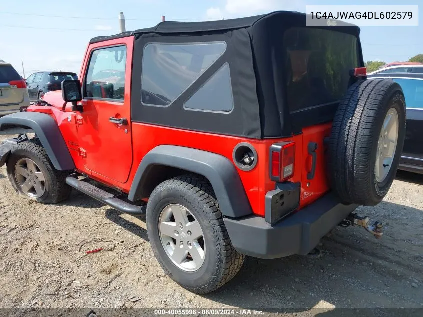 2013 Jeep Wrangler Sport VIN: 1C4AJWAG4DL602579 Lot: 40055998