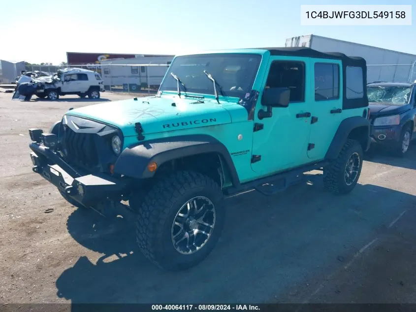 2013 Jeep Wrangler Unlimited Rubicon VIN: 1C4BJWFG3DL549158 Lot: 40064117