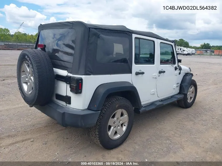 2013 Jeep Wrangler Unlimited Sport VIN: 1C4BJWDG2DL564382 Lot: 40103365