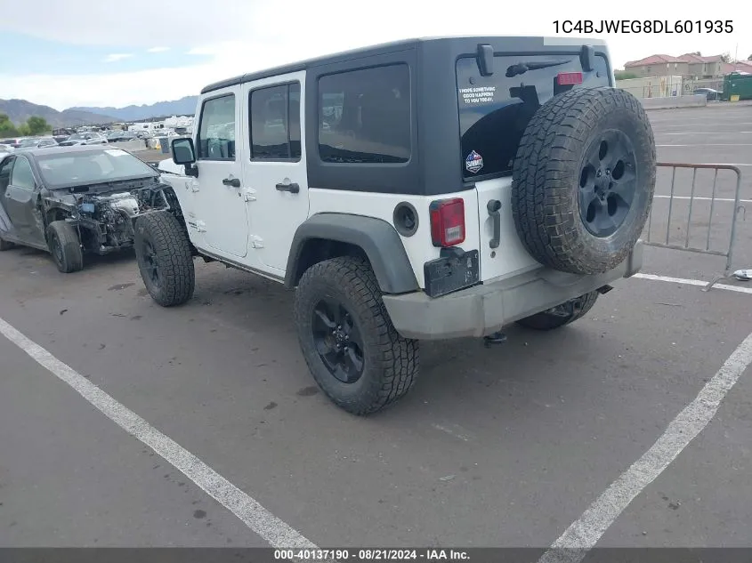 2013 Jeep Wrangler Unlimited Sahara VIN: 1C4BJWEG8DL601935 Lot: 40137190