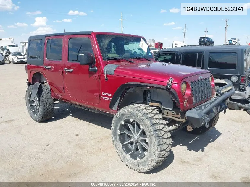 1C4BJWDG3DL523341 2013 Jeep Wrangler Unlimited Sport