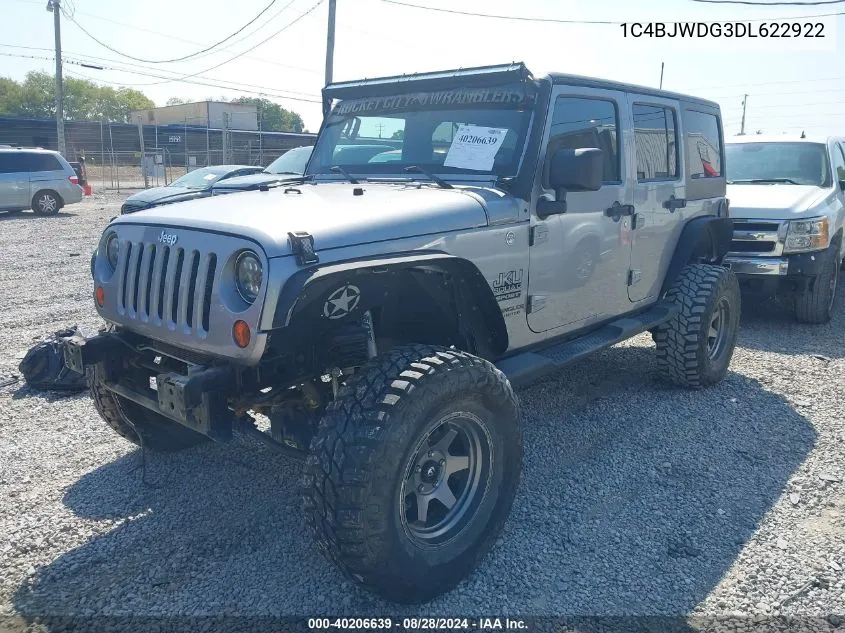 1C4BJWDG3DL622922 2013 Jeep Wrangler Unlimited Sport