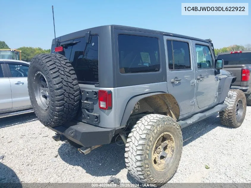 2013 Jeep Wrangler Unlimited Sport VIN: 1C4BJWDG3DL622922 Lot: 40206639