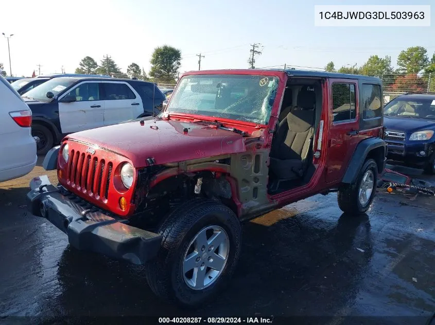 2013 Jeep Wrangler Unlimited Sport VIN: 1C4BJWDG3DL503963 Lot: 40208287