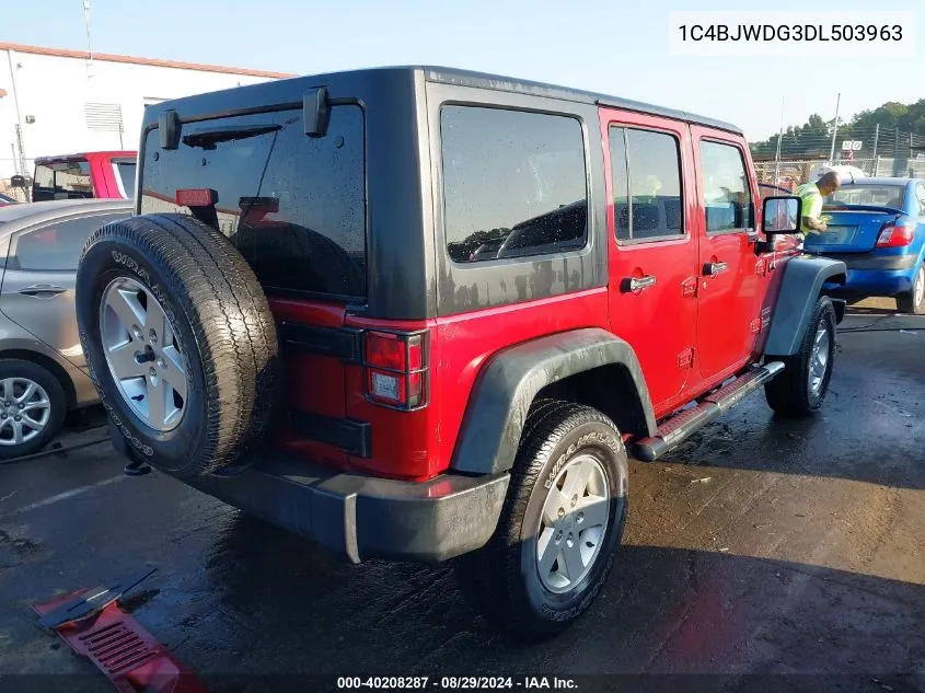 2013 Jeep Wrangler Unlimited Sport VIN: 1C4BJWDG3DL503963 Lot: 40208287