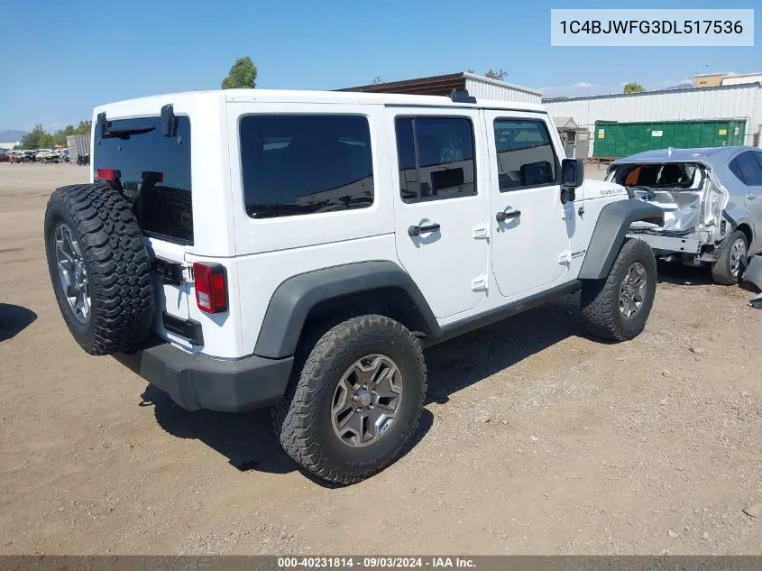 2013 Jeep Wrangler Unlimited Rubicon VIN: 1C4BJWFG3DL517536 Lot: 40231814