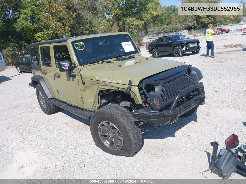 2013 Jeep Wrangler Unlimited Rubicon VIN: 1C4BJWFG3DL552965 Lot: 40357366