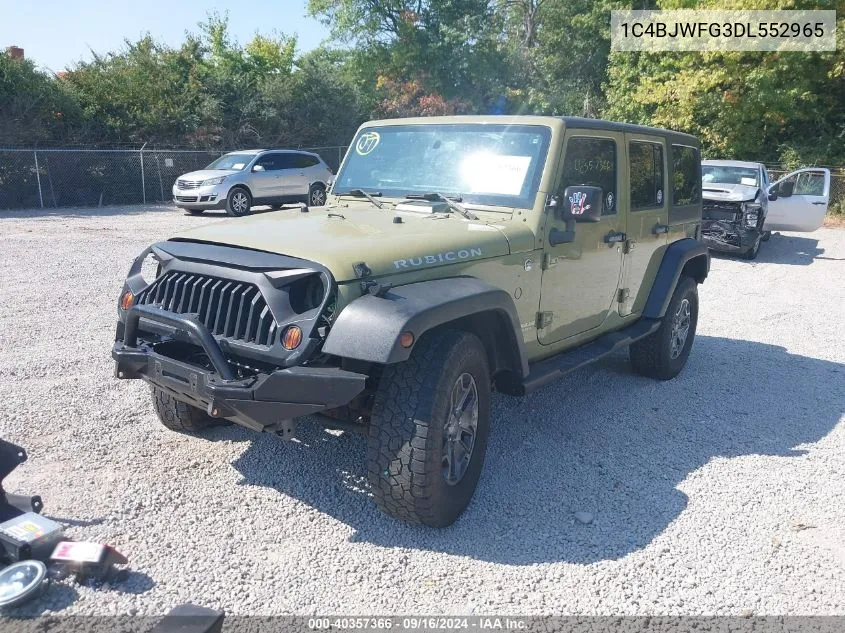 2013 Jeep Wrangler Unlimited Rubicon VIN: 1C4BJWFG3DL552965 Lot: 40357366