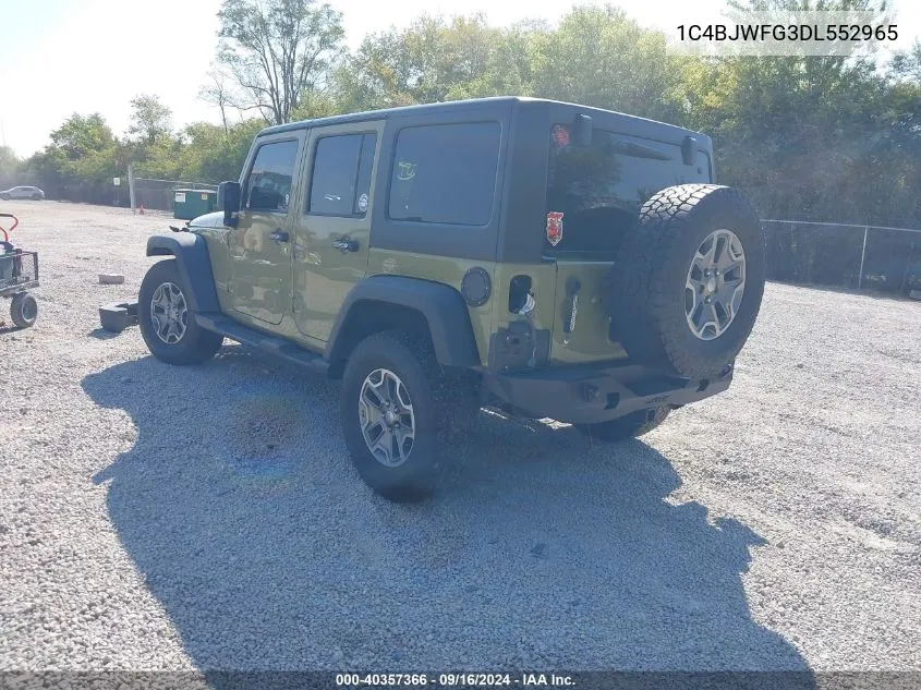 2013 Jeep Wrangler Unlimited Rubicon VIN: 1C4BJWFG3DL552965 Lot: 40357366