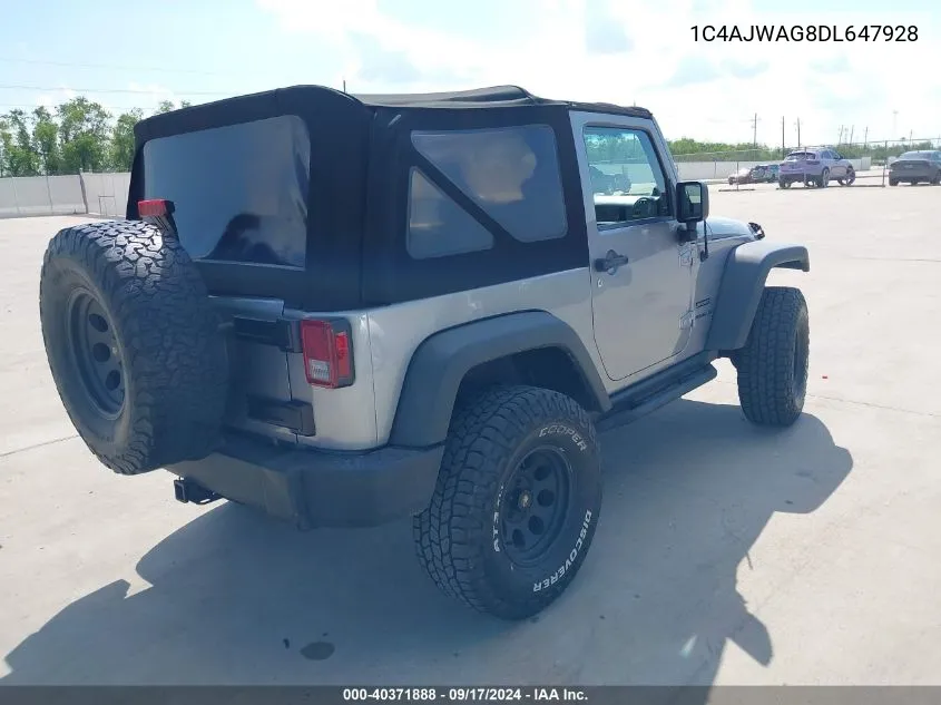 2013 Jeep Wrangler Sport VIN: 1C4AJWAG8DL647928 Lot: 40371888