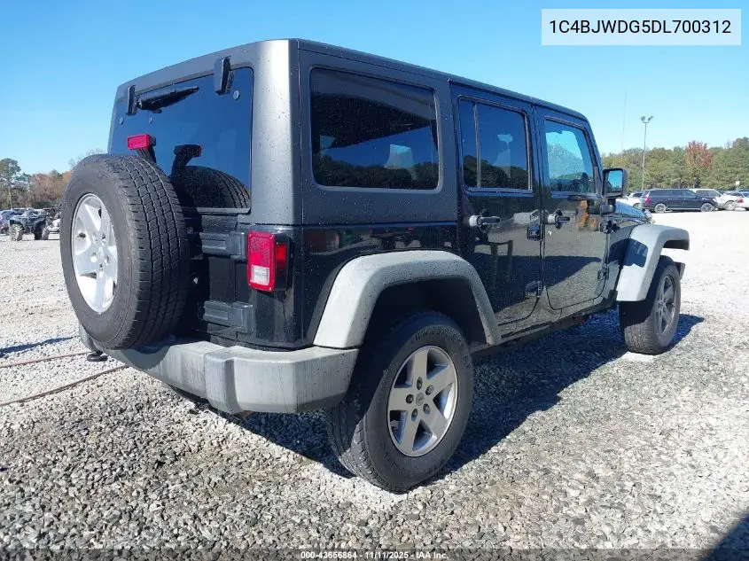 1C4BJWDG5DL700312 2013 Jeep Wrangler Unlimited Sport
