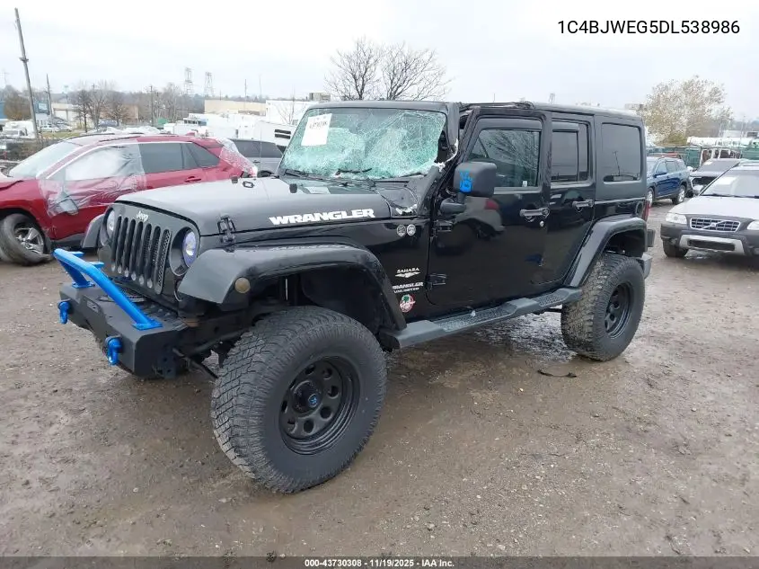 1C4BJWEG5DL538986 2013 Jeep Wrangler Unlimited Sahara