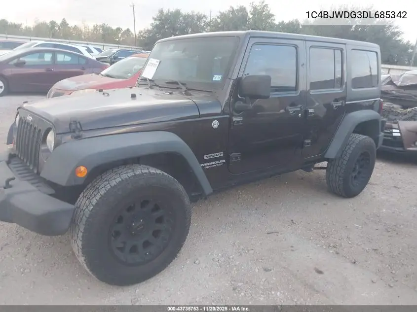 1C4BJWDG3DL685342 2013 Jeep Wrangler Unlimited Sport