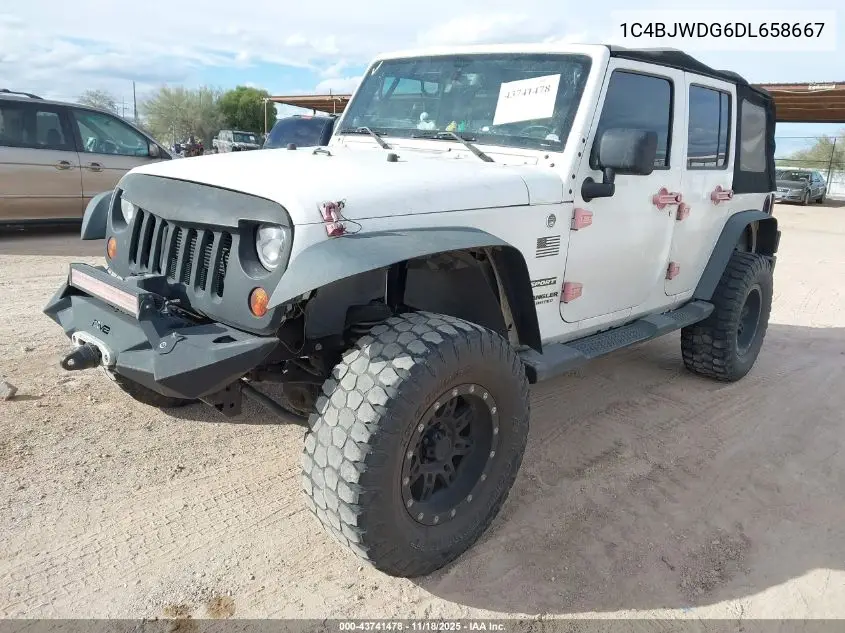 1C4BJWDG6DL658667 2013 Jeep Wrangler Unlimited Sport